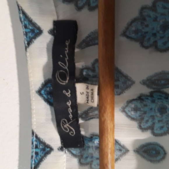 Rose & Olive Sheer Flowy Boho Hippie Style Longsleeve top with tassels size S - Picture 4 of 5